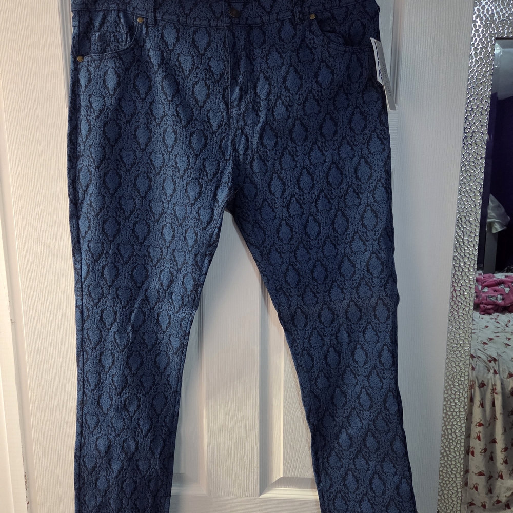 Blue Patterned Pants